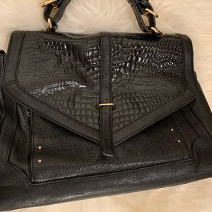 Beautiful Tory Burch Crocodile top black purse
